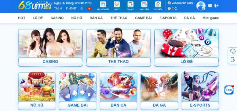 Kho game siêu đa dạng có tại 68Lottery